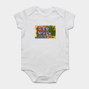 Greetings from Key West, Florida - Vintage Large Letter Postcard Baby Bodysuit